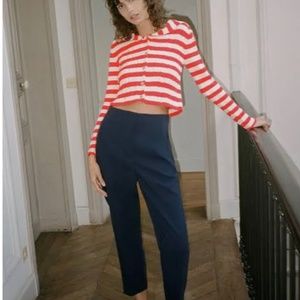 Zara Navy High Waisted Pants